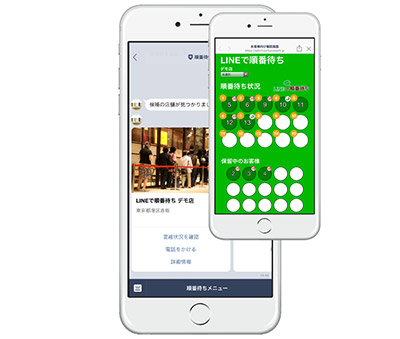 LINEで順番待ちスマートフォン画面
